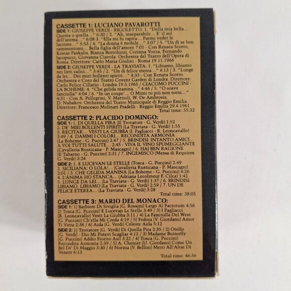 Vintage The Great Tenors Pavarotti Domingo Del Monaco 3 Cassette Tape Set Madacy - Picture 5 of 15
